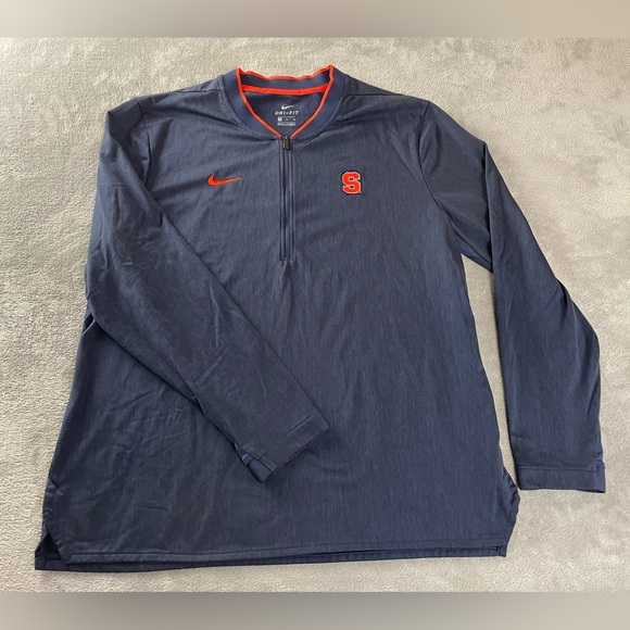 Nike Shirt Men's XL Blue Syracuse Orange 1/4 Zip Dri FIT Pullover Long Sleeve - Picture 1 of 14
